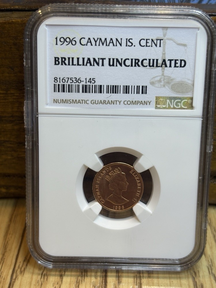 1996 Cayman Islands 1 Cent NGC Brilliant Uncirculated