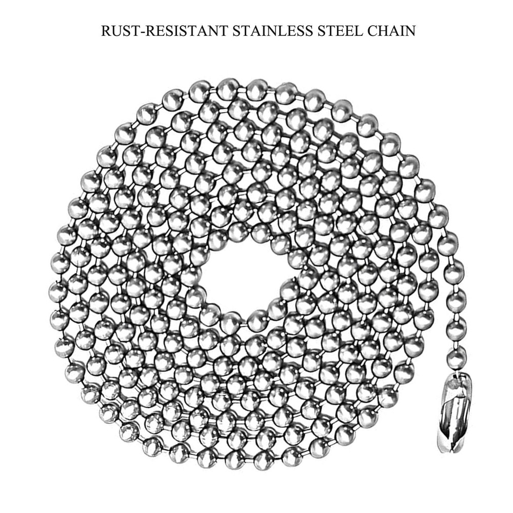 33ft Silver Ball Chain 2.4mm Pull Stainless Steel Bead