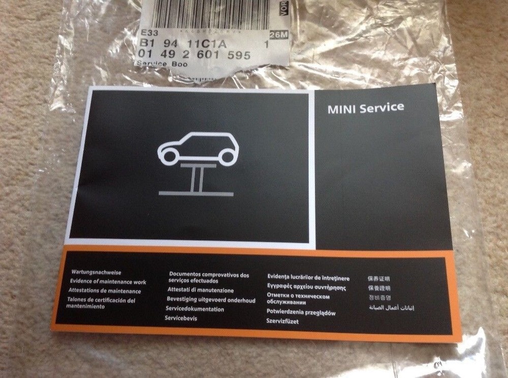 NEW MINI CONVERTIBLE SERVICE BOOK UNUSED NOT DUPLICATE MULTI LANGUAGE