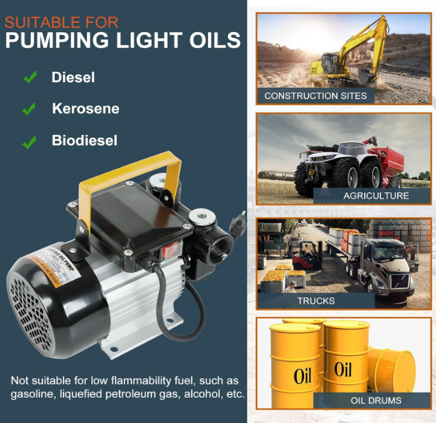 Bomba combustible 110V 60L/min autocebante diésel queroseno