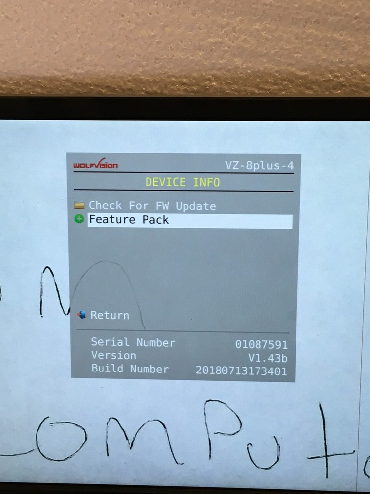 WolfVision VZ-8plus4 1080p Document Camera Visualizer, No Ac Adapter, WORKING