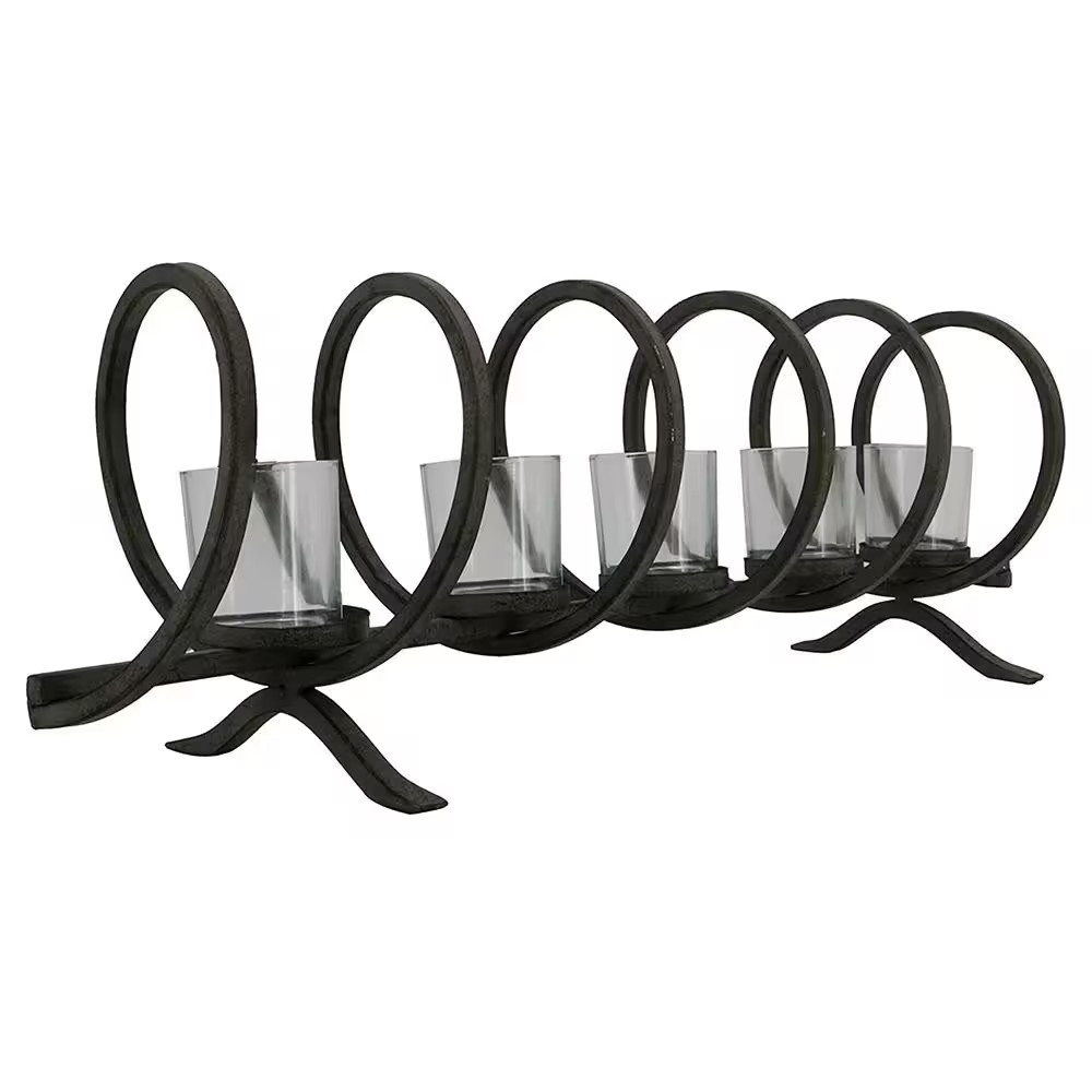 Gray Metal Candelabra (5-Pack)