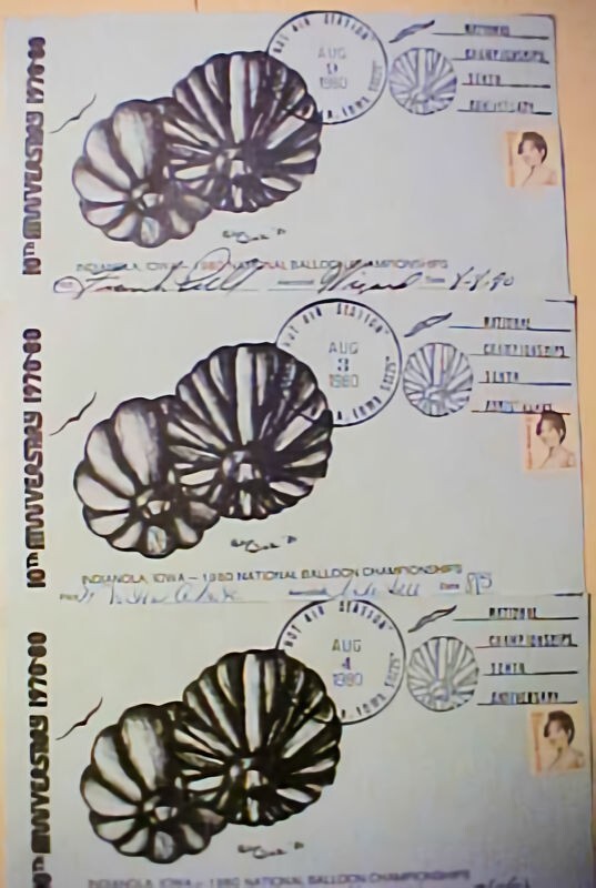 US BALLOON AUTOGRAPH PILOTS 1980 ,3 DIFF