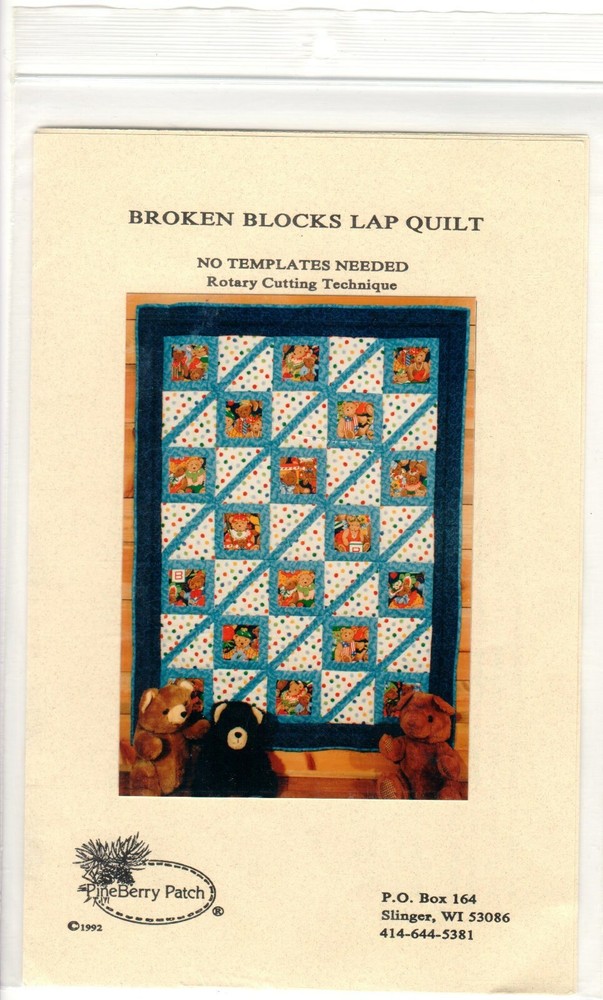 Broken Blocks Lap Quilt - PineBerry Patch - 45 x 60 - Quilt Pattern PBP400 - New