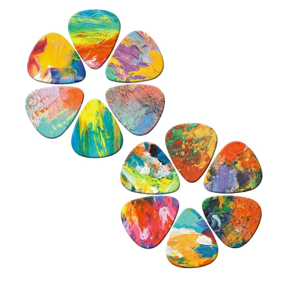 FIVE (5) CUSTOM, COLORFUL MEDIUM GUITAR PICKS - FREE SHIPPING - LOW PRICE