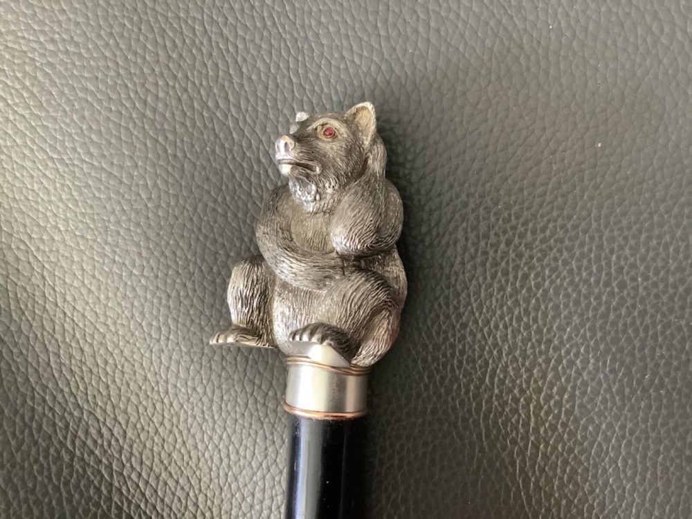 A Russian Silver Walking Stick