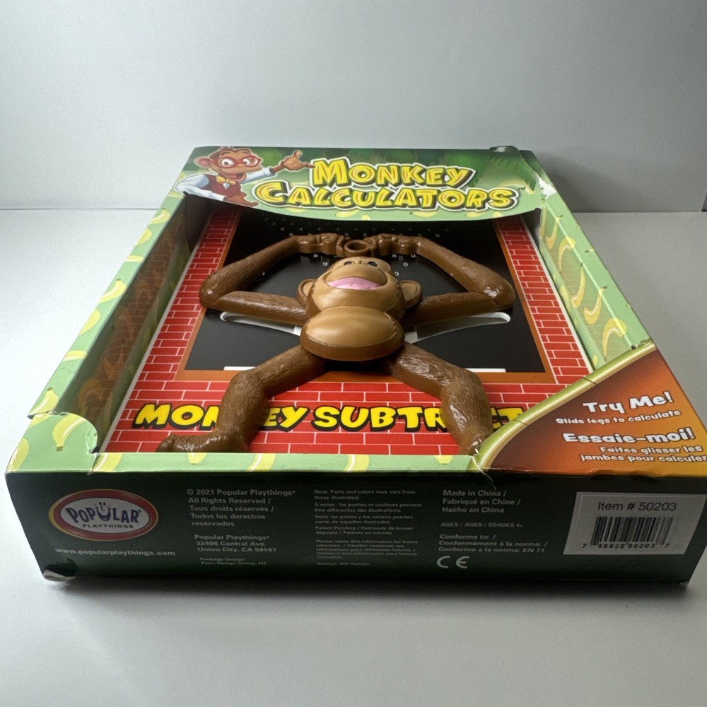 Popular Playthings Monkey Calculator Subtractor Chart Toy (Damaged box)