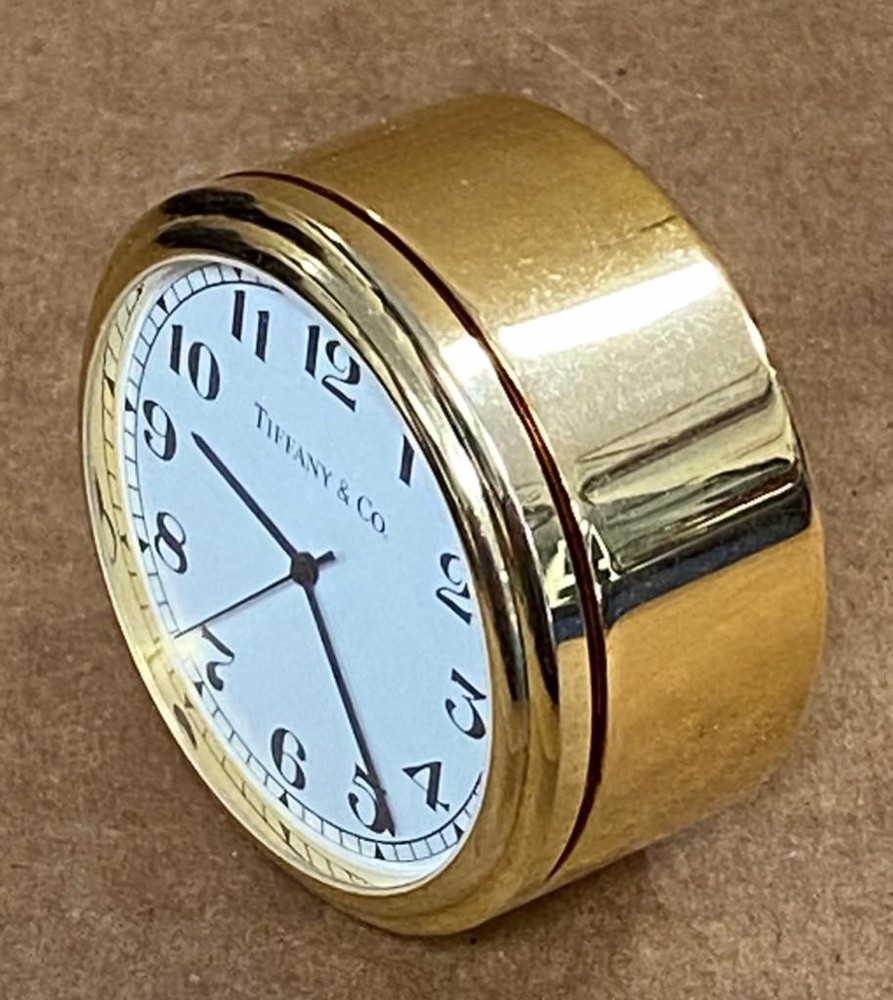 TIFFANY & CO 2" DESK CLOCK (NOT WORKING) USED.