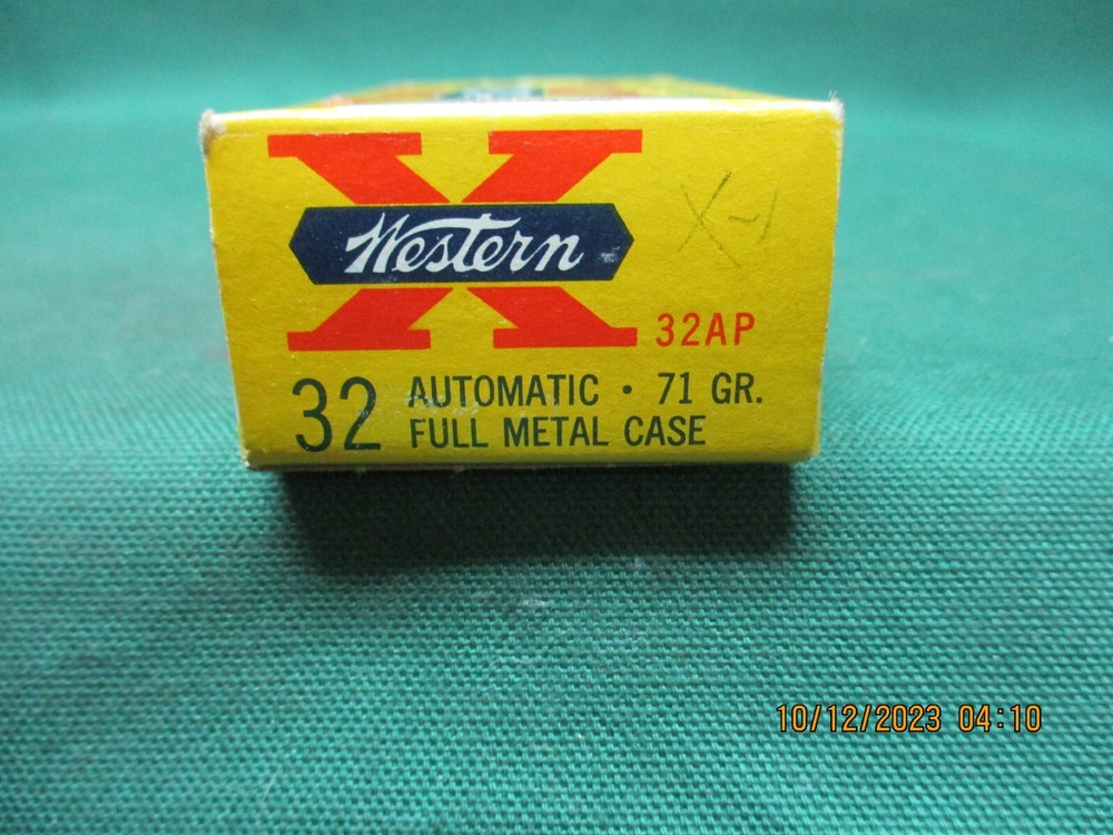 Vintage Western X, 32 Automatic 71Gr., Ammo Box, (EMPTY)