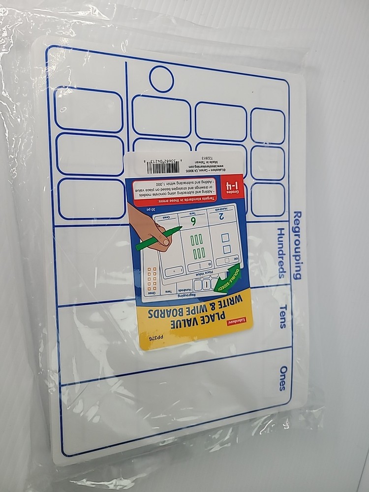Lakeshore Learning PP376 Place Value Write & Wipe Boards Double Sided 30 pcs NEW