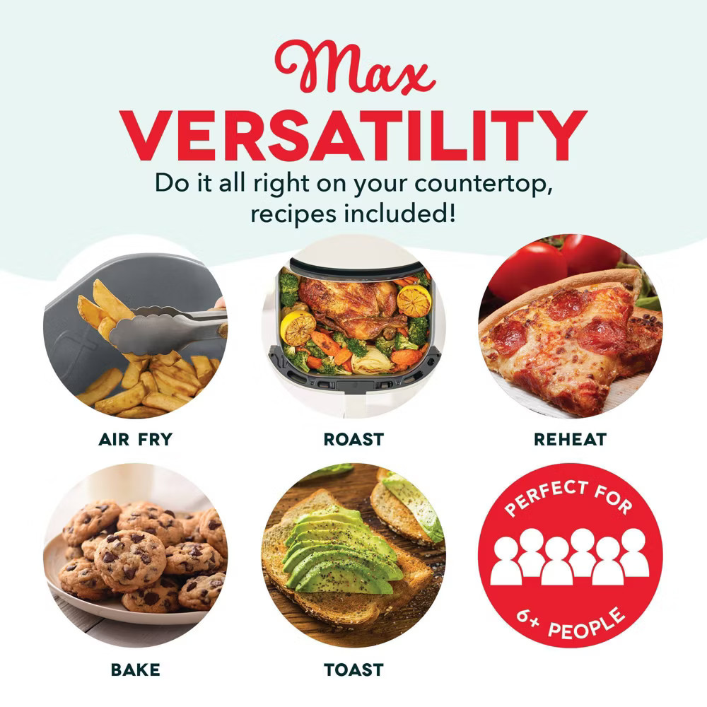 Dash 8qt Tasti Crisp Pro Max Air Fryer Cream