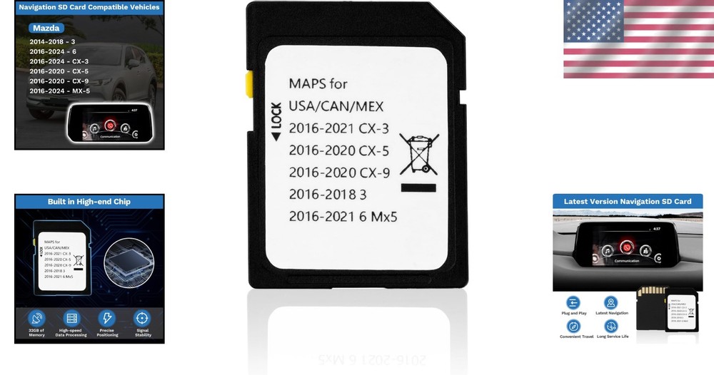 Class 10 Mazda Navigation SD Card - 32GB Waterproof Memory for Reliable GPS