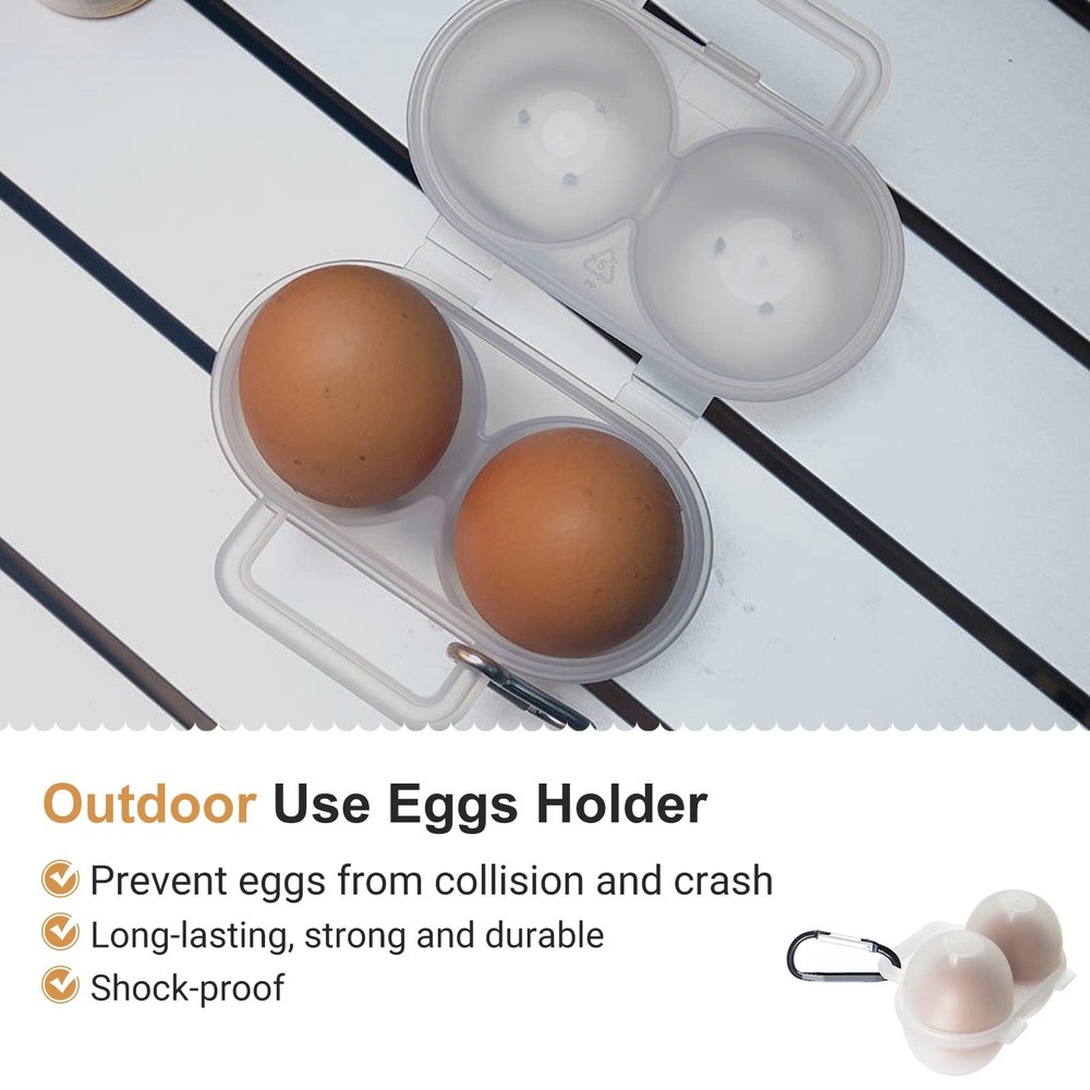 RoseFlower 2pcs Egg Holder Container, 2 Girds Plastic Egg Storage Box Shockpr...