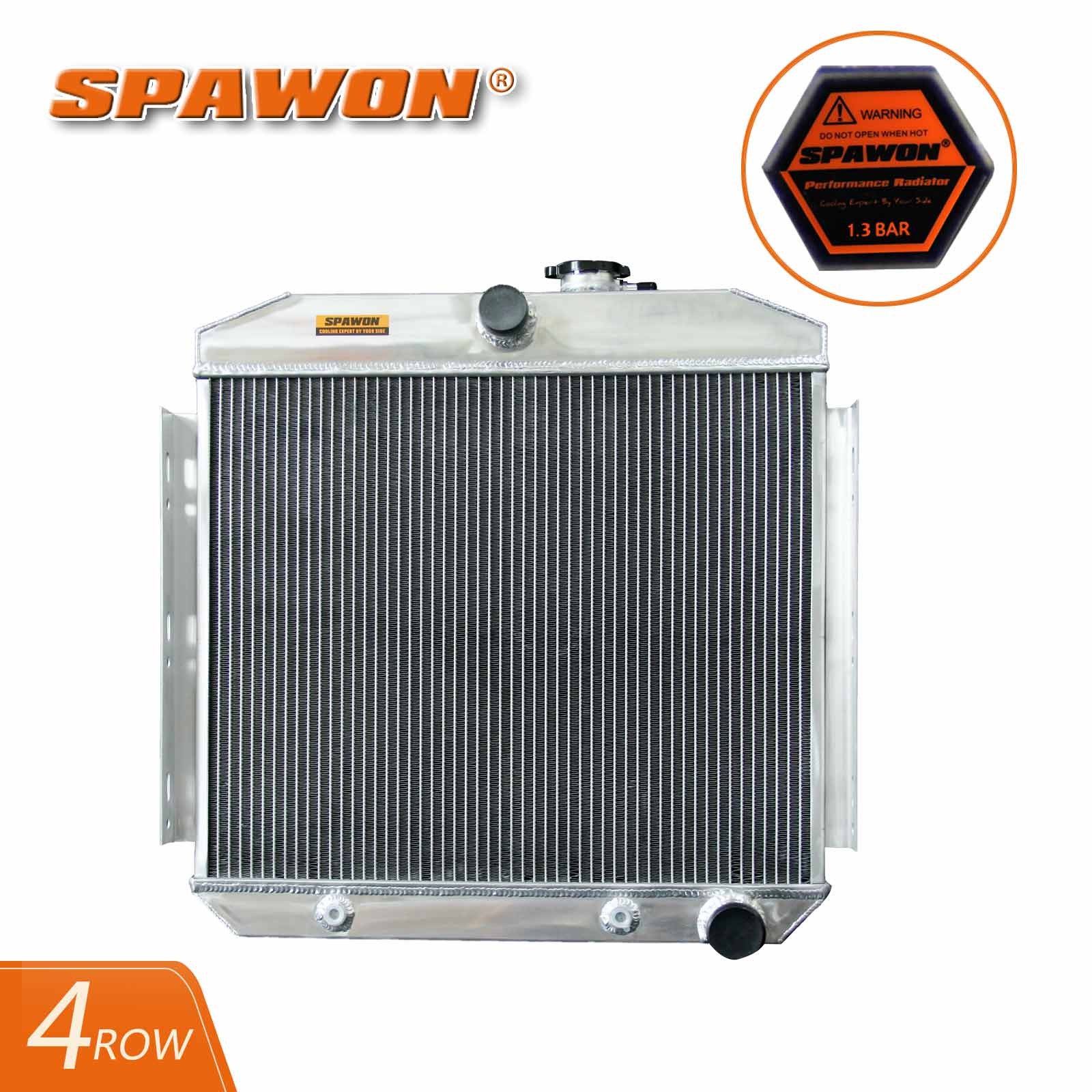 4 Rows SPAWON Radiator For Chevrolet Bel Air Base 3.8L L6 56mm 1955-1956 AT 5056