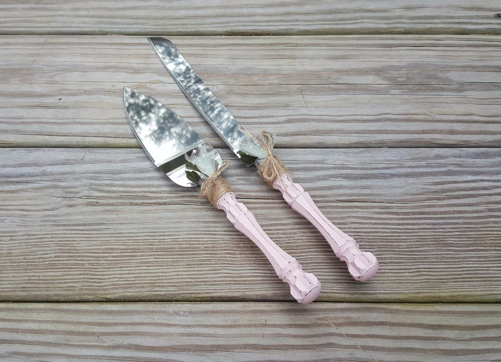 Rustic Wedding Cake Server Set