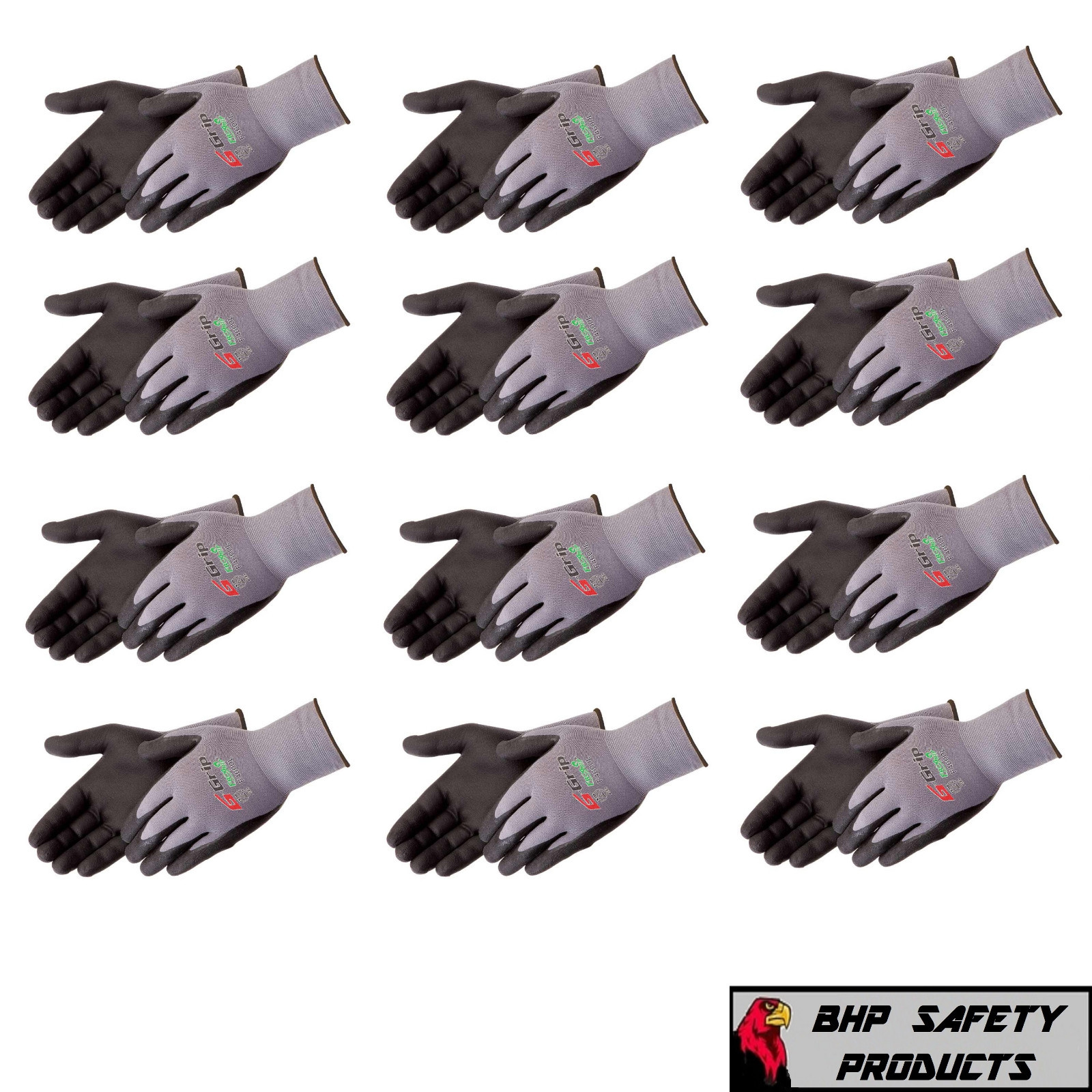 Work Gloves Liberty G-Grip Foam Nitrile Micro Foam-Palm Coated F4600 (12 PAIR)