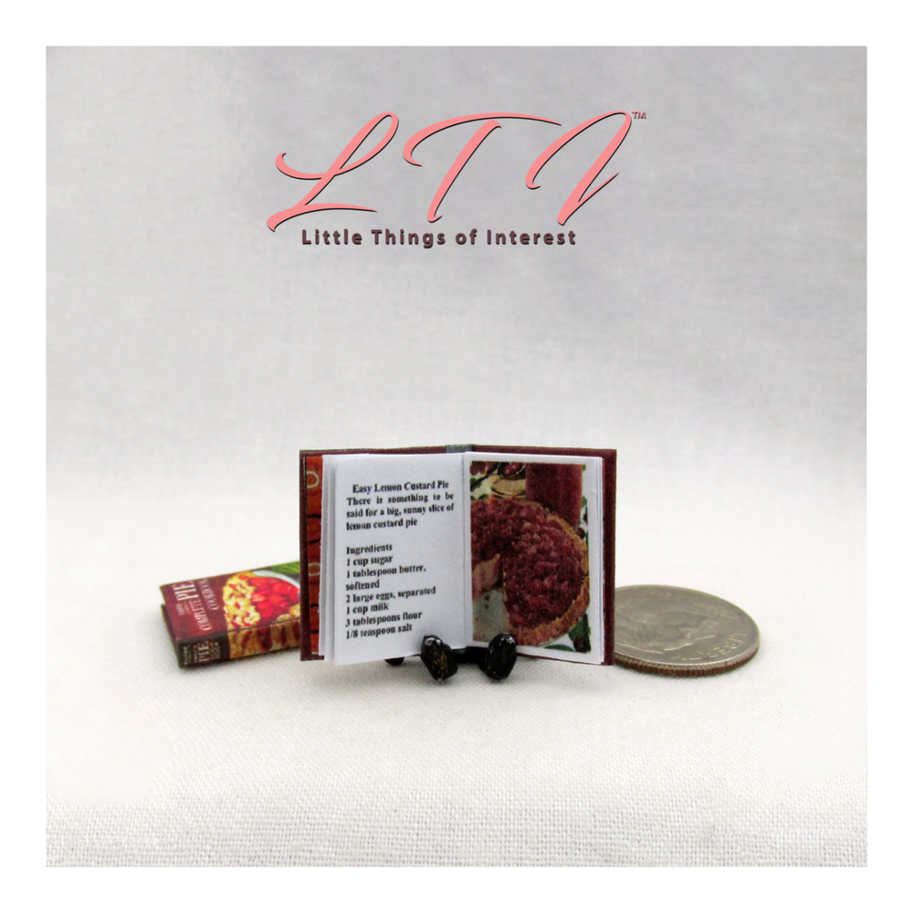 COMPLETE PIE COOKBOOK 1:12 Scale Miniature Readable Illustrated Book