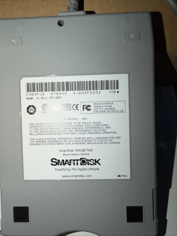 Smart Disk External USB Powered 2x Floppy Drive FDUSB-TM2 Titanium