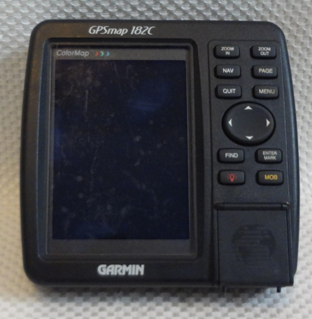 GARMIN GPSMAP 182C MARINE CHART PLOTTER FISHFINDER GPS UNIT w/ KNOBS & COVER