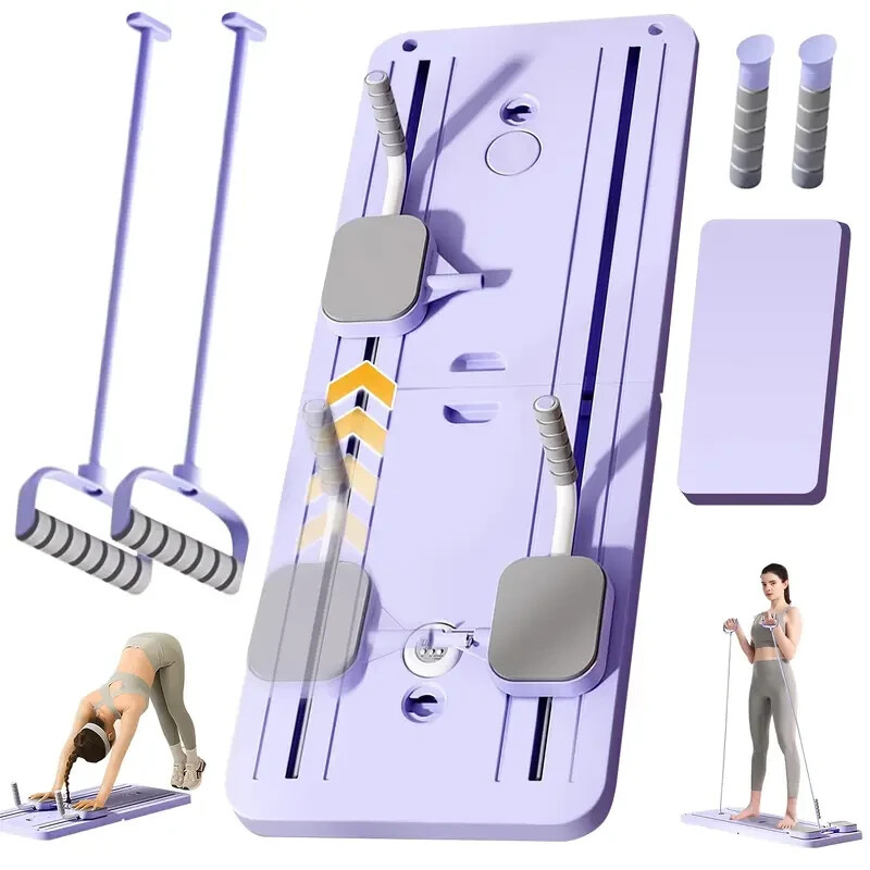Multi-Purpose Foldable Pilates Reformer 5 in 1 Exercise Pilates Board with Timer