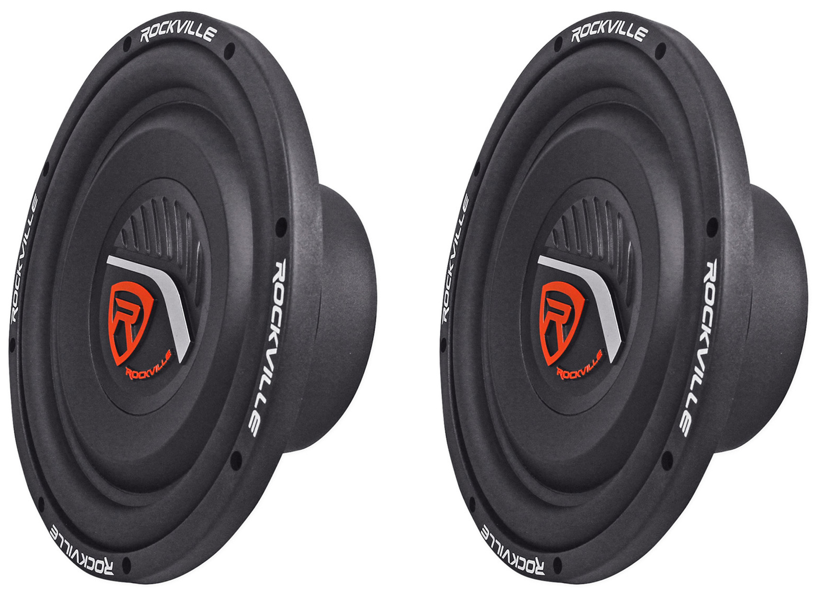 (2) Rockville W10T4-S2 10" Shallow Mount 2400 Watt 2-Ohm Car Audio Subwoofers