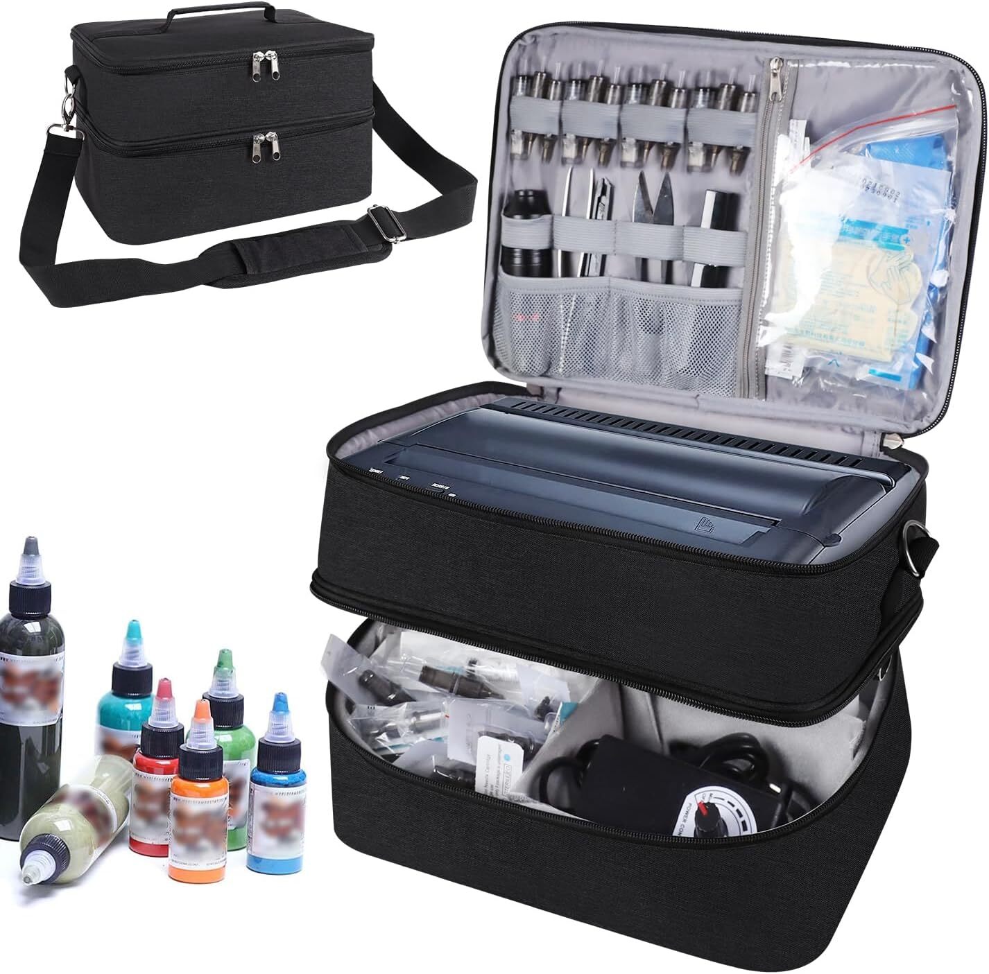 Tattoo Carrying Case Tattoo Supplies Organizer Tattoo Kit Box Case Tattoo Equipm