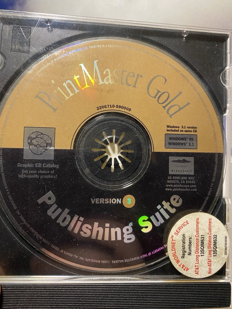 Printmaster Gold Publishing Suite Version 3.0 Retro Vintage Computer Win 95 CD