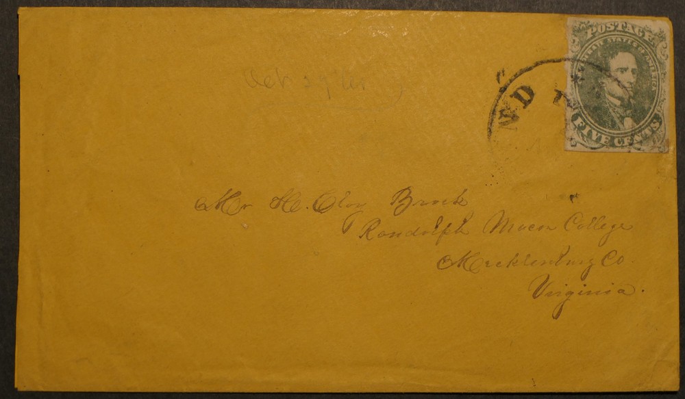 Confederate Scott # 1 on Cover, VF+