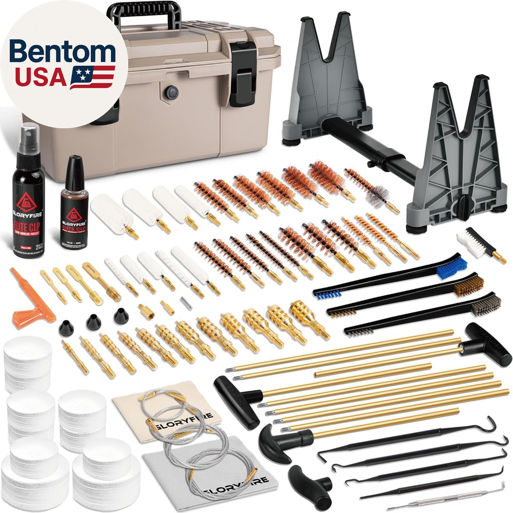 Adjustable Stand Deluxe Universal Gun Cleaning Kit - Highly Effective Cleaning S