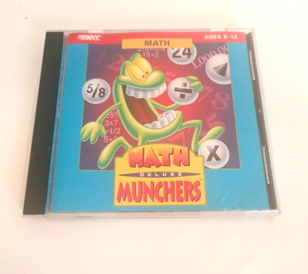 Math Munchers Deluxe Windows Mac MS-DOS PC 1995 CD-ROM Learning Tutoring Game