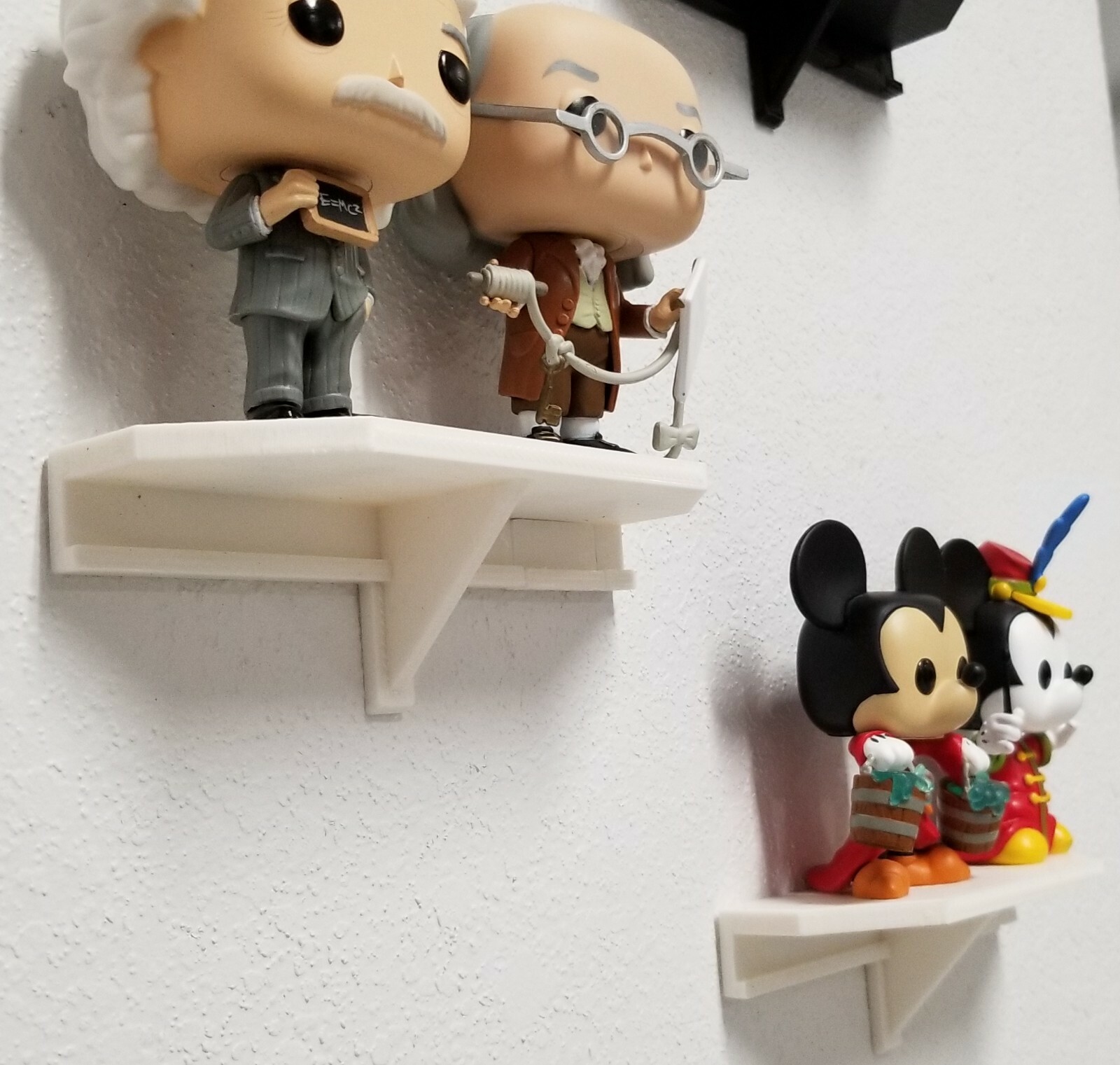 Two 6" x 2" Small White Wall Shelves No Hole No Nail install uses 3M Command