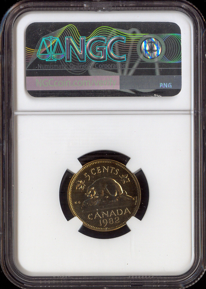 1982 Canada 5 Cents 5C NGC MS65 - Quality