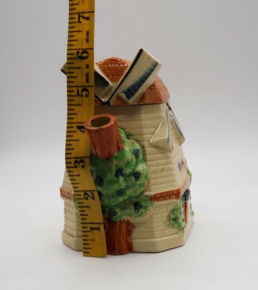 Vintage ceramic Japan windmill figural teapot