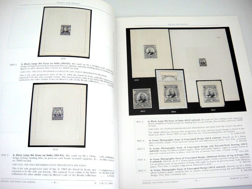 Siegel Stamp Auction Catalog Cheshire Collection US 1902-08 Issues 2004 #873