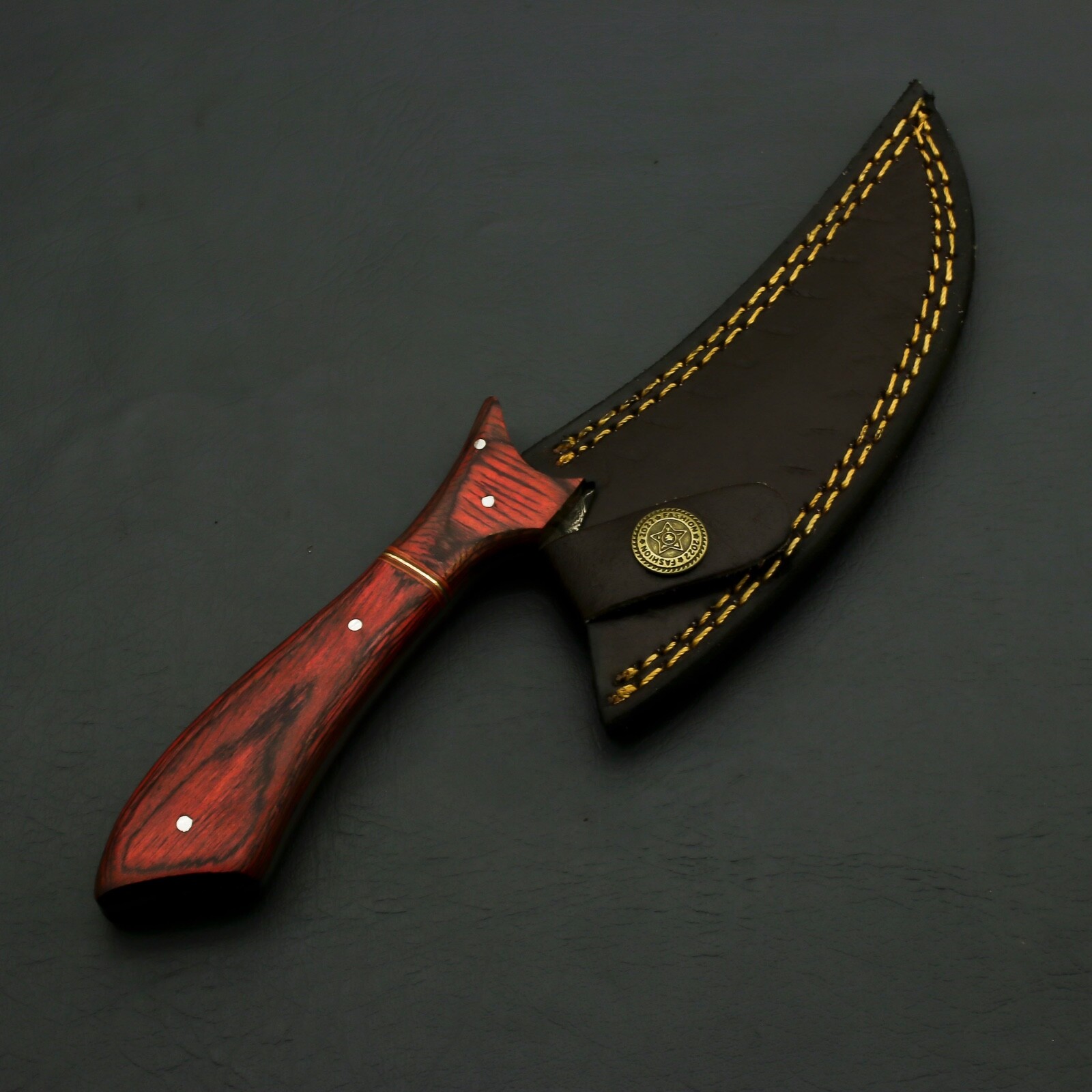 Custom Handforged Damascus Steel knife Hunting Camping Full Tang + Sheath