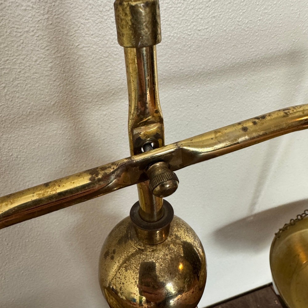 Vintage Antique? Solid Brass beam balance scale Distressed Decor only