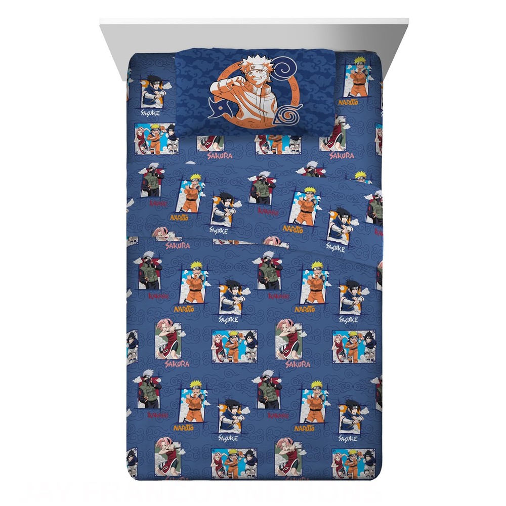 Naruto Cloud Cluster Full Size 4 Piece Microfiber Bed Linen Set