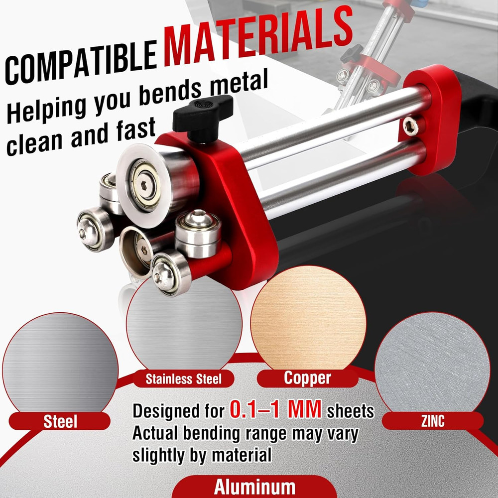 Professional Sheet Metal Edge Roller Bender, 0-100° Bending Range, 5In