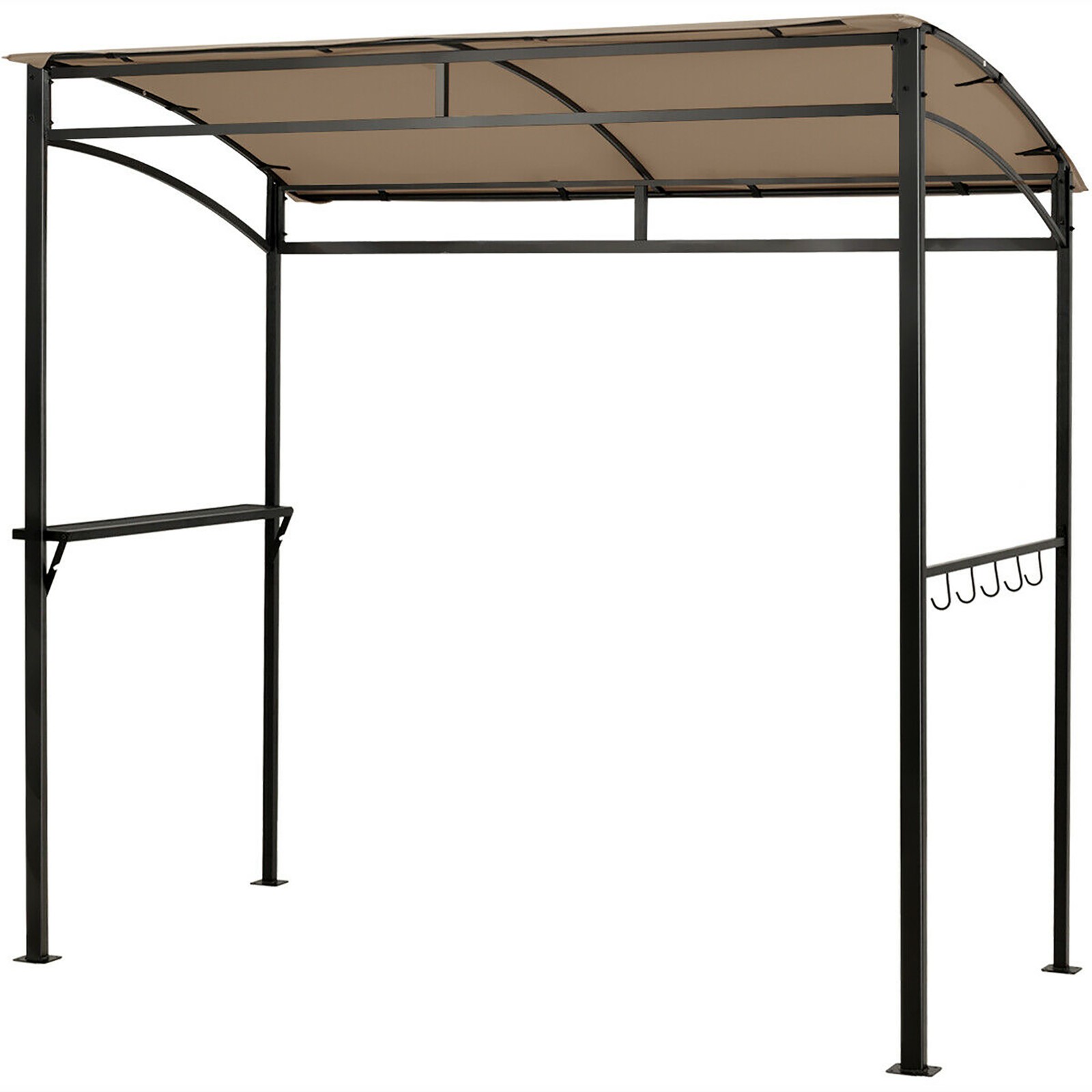 7'x4.5' Grill Gazebo Outdoor Patio Garden BBQ Canopy Shelter Storage Hook Brown