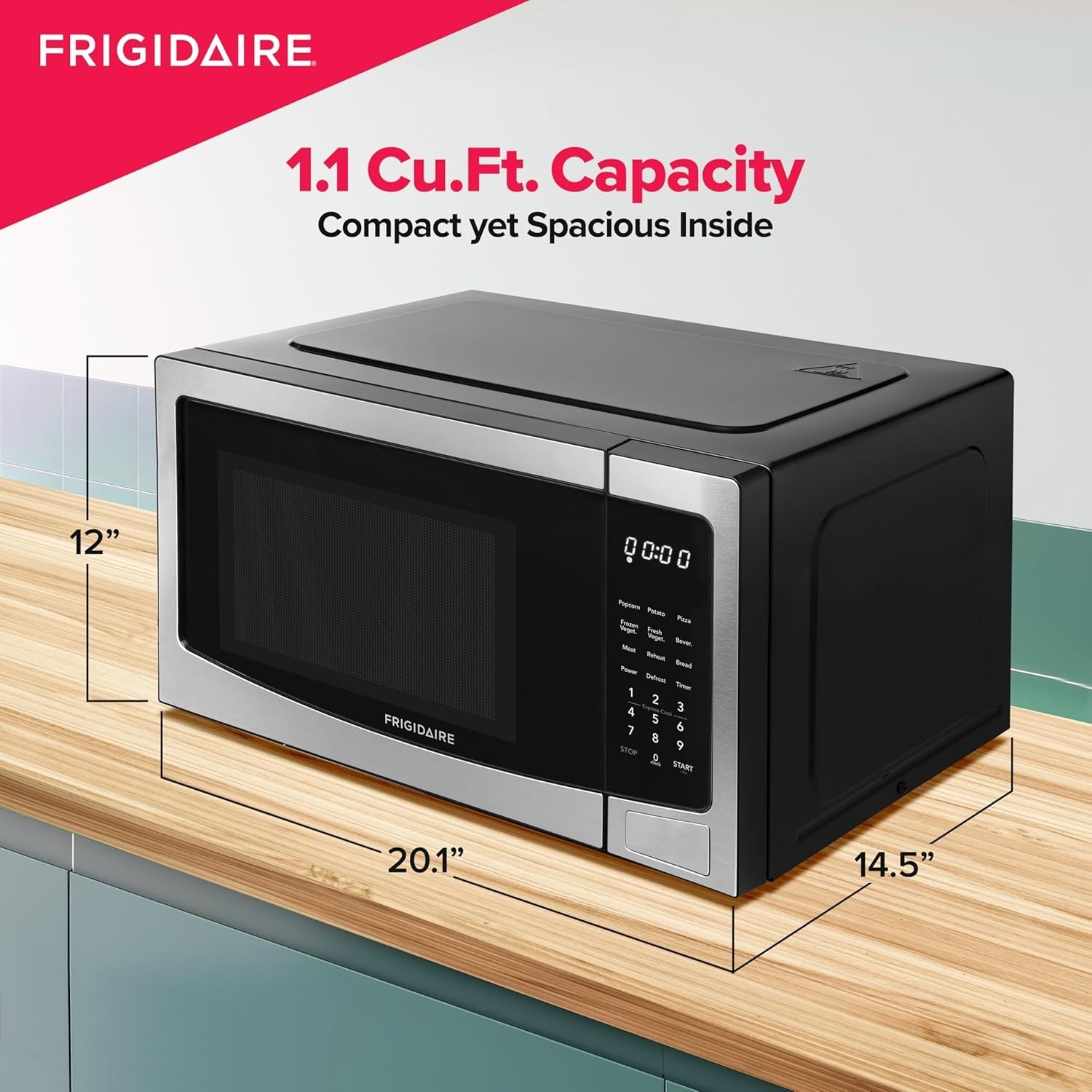 Frigidaire 1.1 cu. ft. 1000W Countertop Microwave (Stainless Steel)