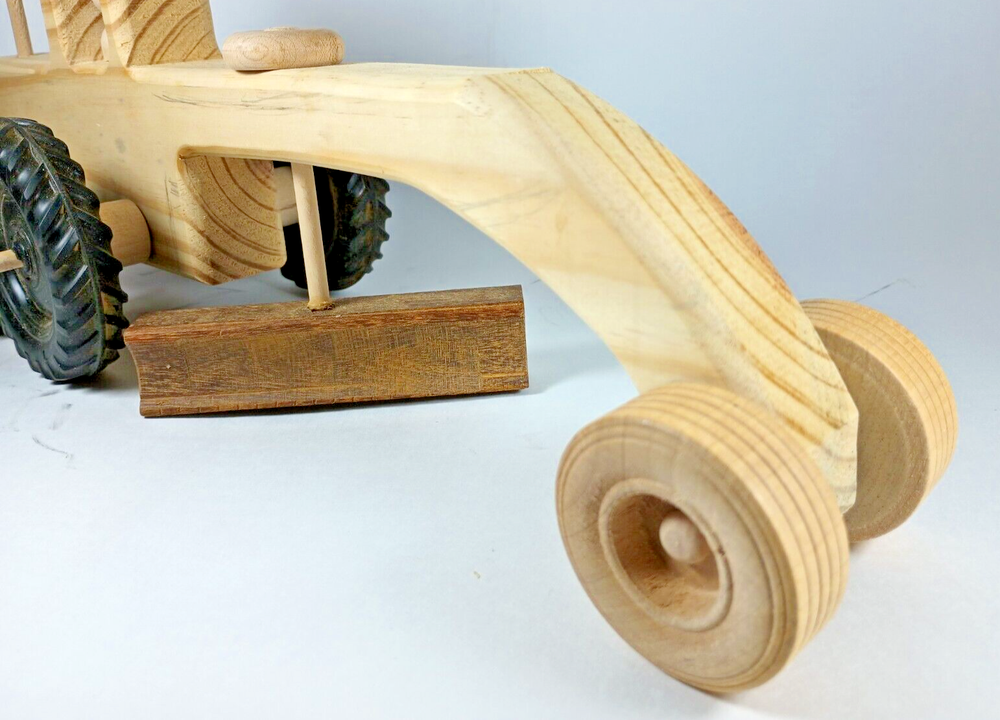 Wood Home Hand Made Construction Road Grader.
