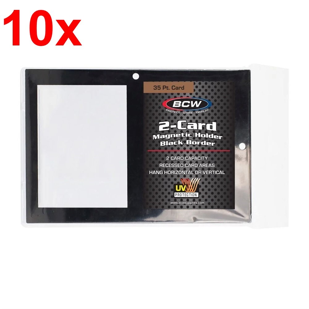 10x BCW Magnetic 2 Trading Card Black Border Wall Mountable Holder Display Frame