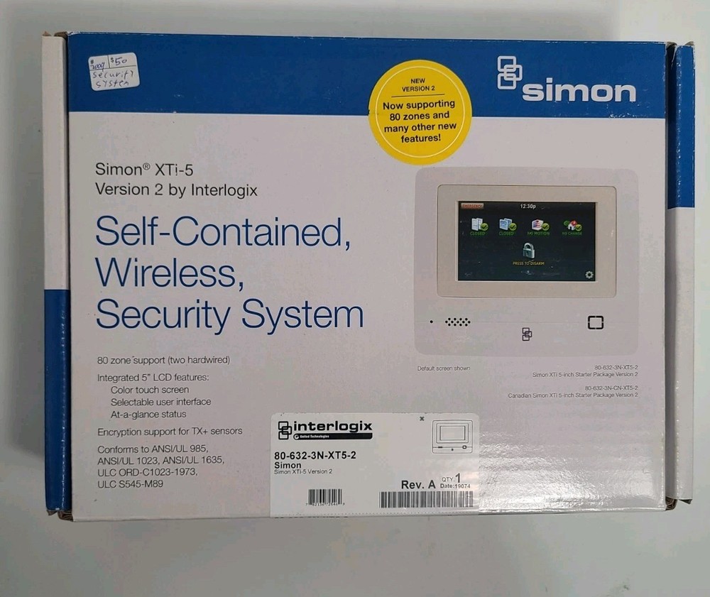 Interlogix Simon 80-632-3N-XT5-2 Wireless XTi-5 Security System - New/Sealed