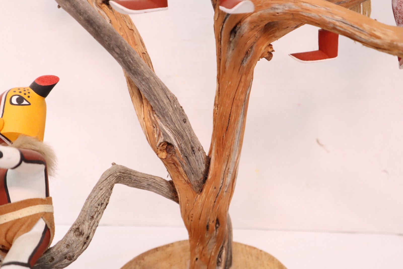 VTG Hopi Pueblo Kachina Doll Scene Native American Climbing TREE Sculpture 22"