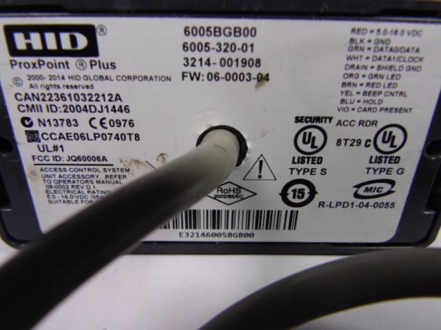 HID 6005BGB00 Prox Point Plus Card Reader USED