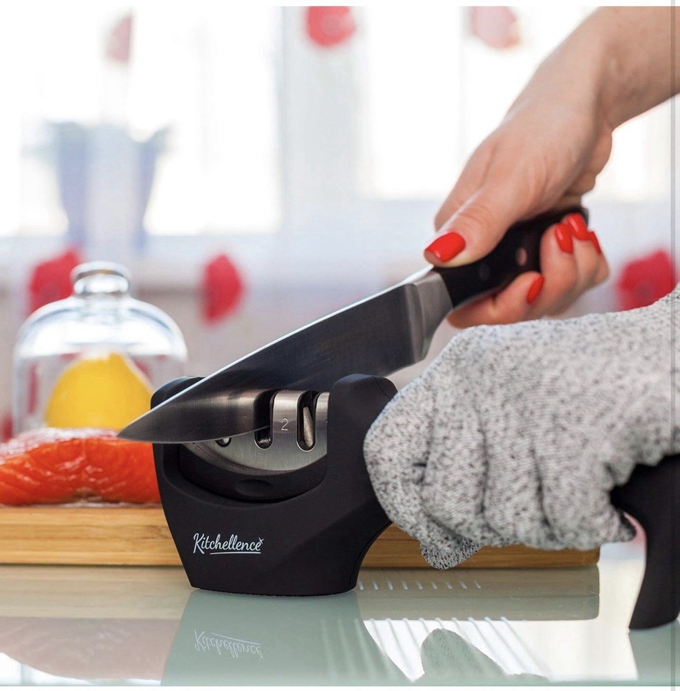 Kitchellence 4-in-1 Three Stage Knife Sharpener Tool New
