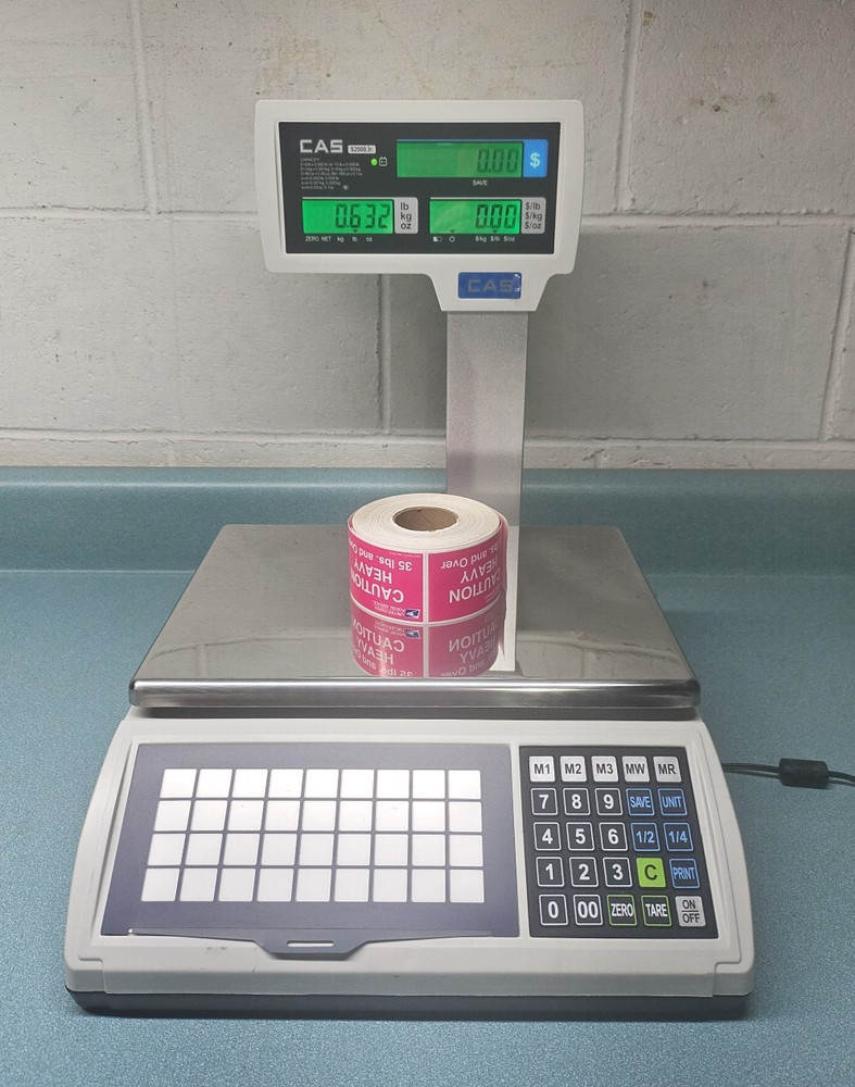 CAS S2000 Jr   LCD Pole Price Computing Scale 15lb NTEP  S2JR15LP