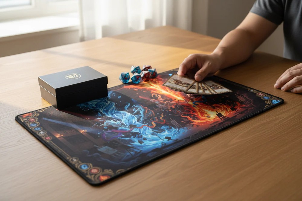The Elemental Duel — Fire vs Ice TCG Playmat