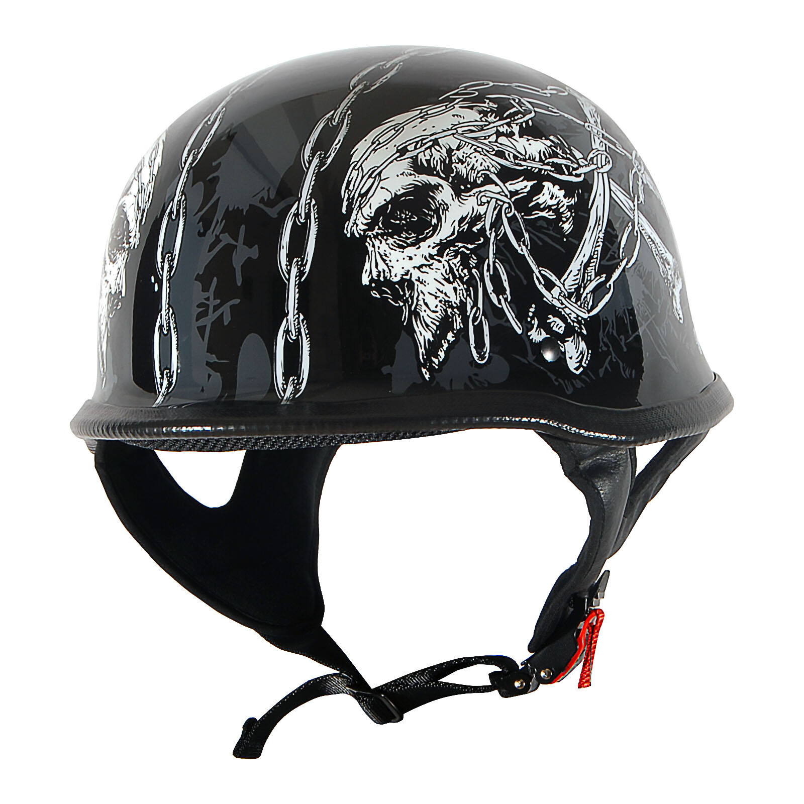 DOT 1Storm Motorcycle Half Face Helmet Mopeds Scooter Novelty German Matt Black