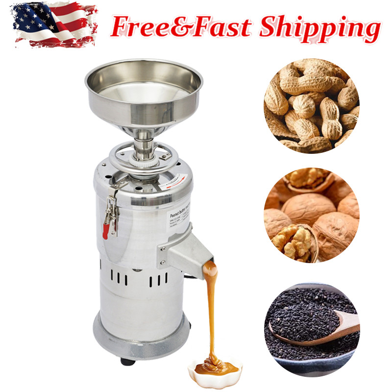Electric Sesame Sauce Grinder Commercial Peanut Butter Grinding Maker 1100W 110V